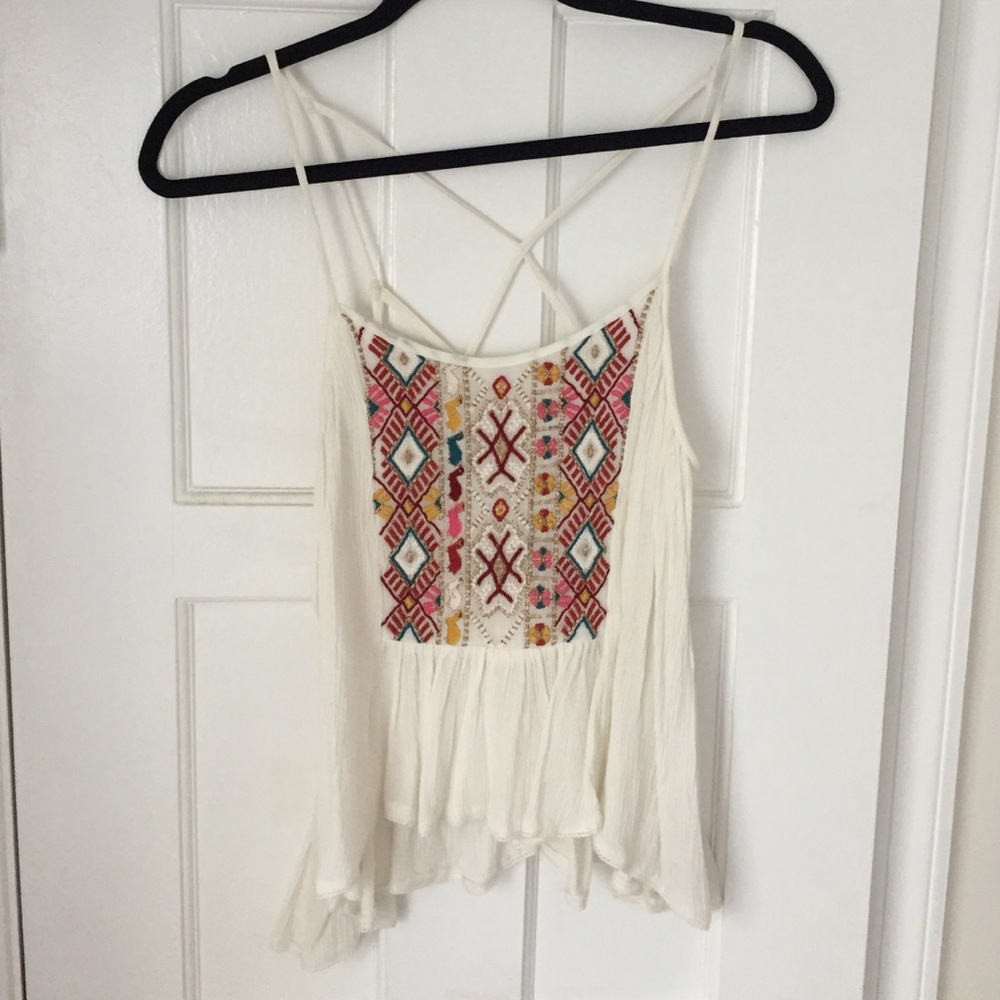 Urban Outfitters Embroidered Swing Top